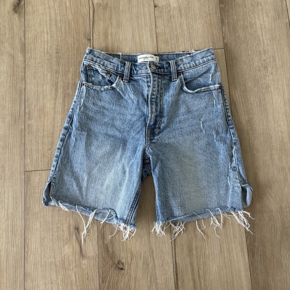 Abercrombie & Fitch Pants - Abercrombie High Rise Distressed Cut Off  Raw Hem Denim Shorts Size 2 26